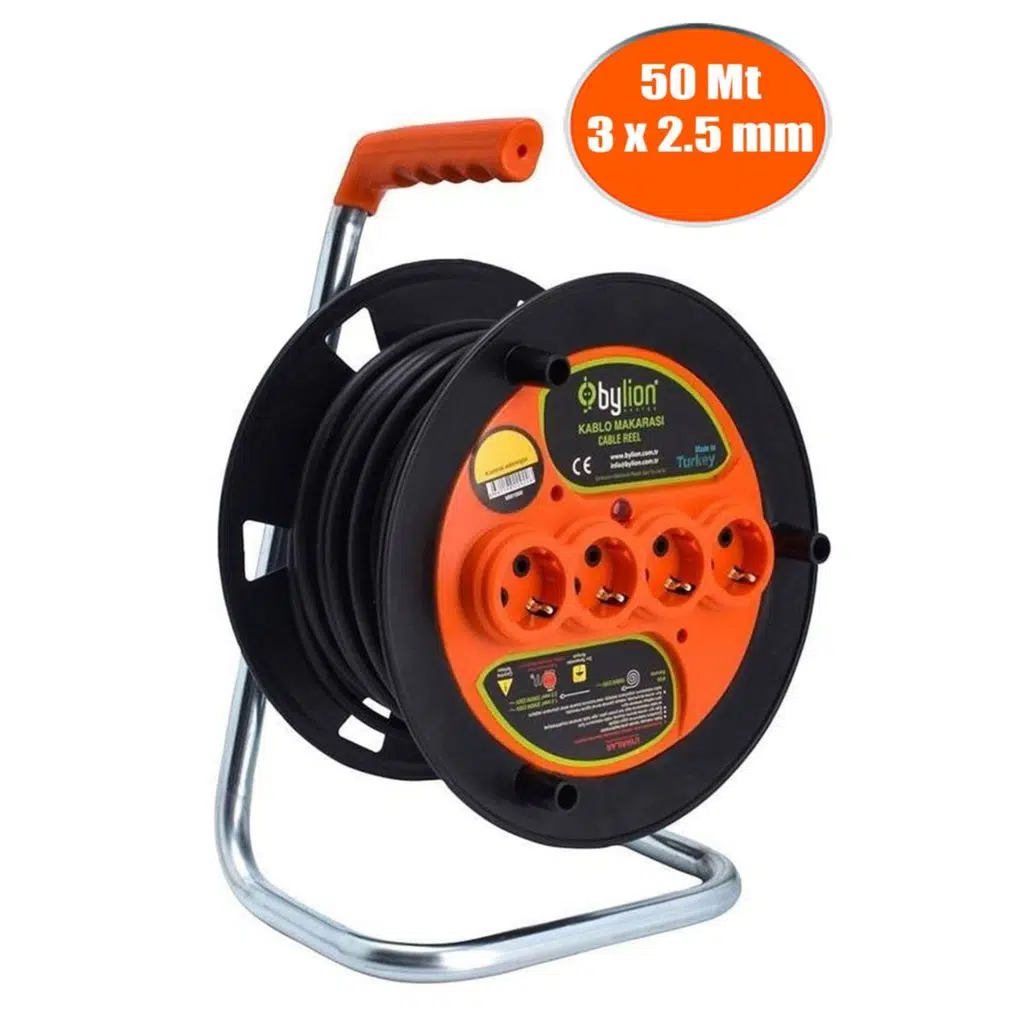 3X2,5 50 MT KABLOLU PLASTİK MAKARA