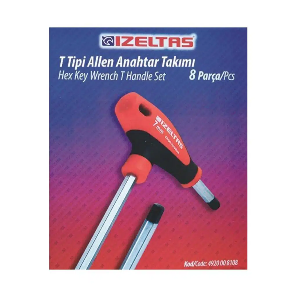 8'Lİ T TİPİ ALLEN ANAHTAR TAKIMI İZELTAŞ