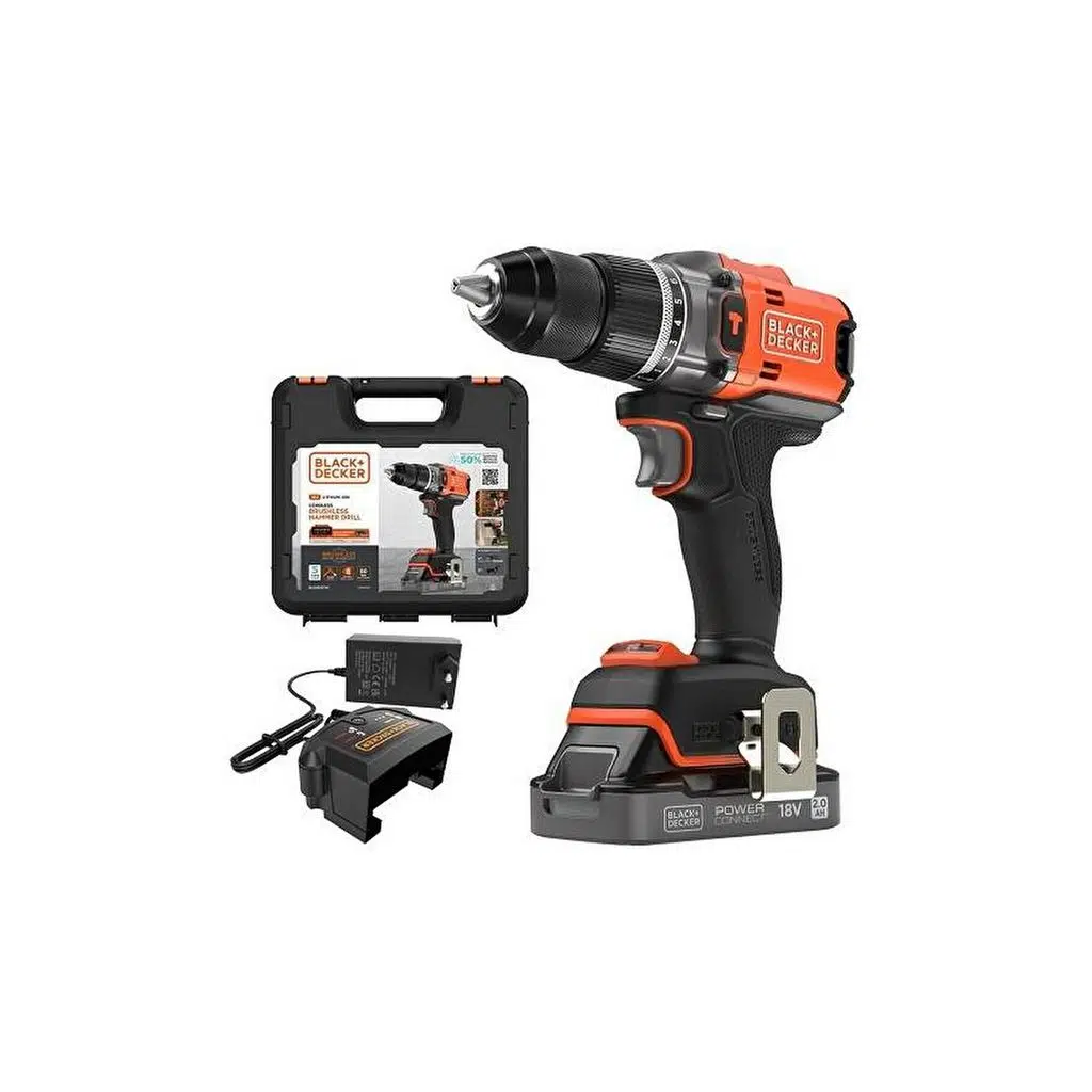 BLACK&DECKER 18V 2,0 AH KÖMÜRSÜZ DARBELİ MATKAP