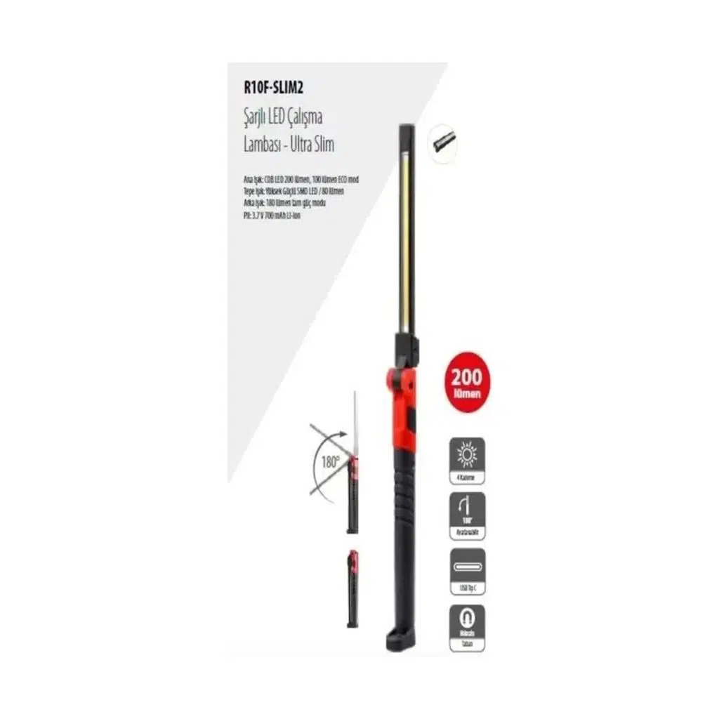 CETA LUMAX ŞARJLI LED ÇALIŞMA LAM.ULTRA SLİM/200LM