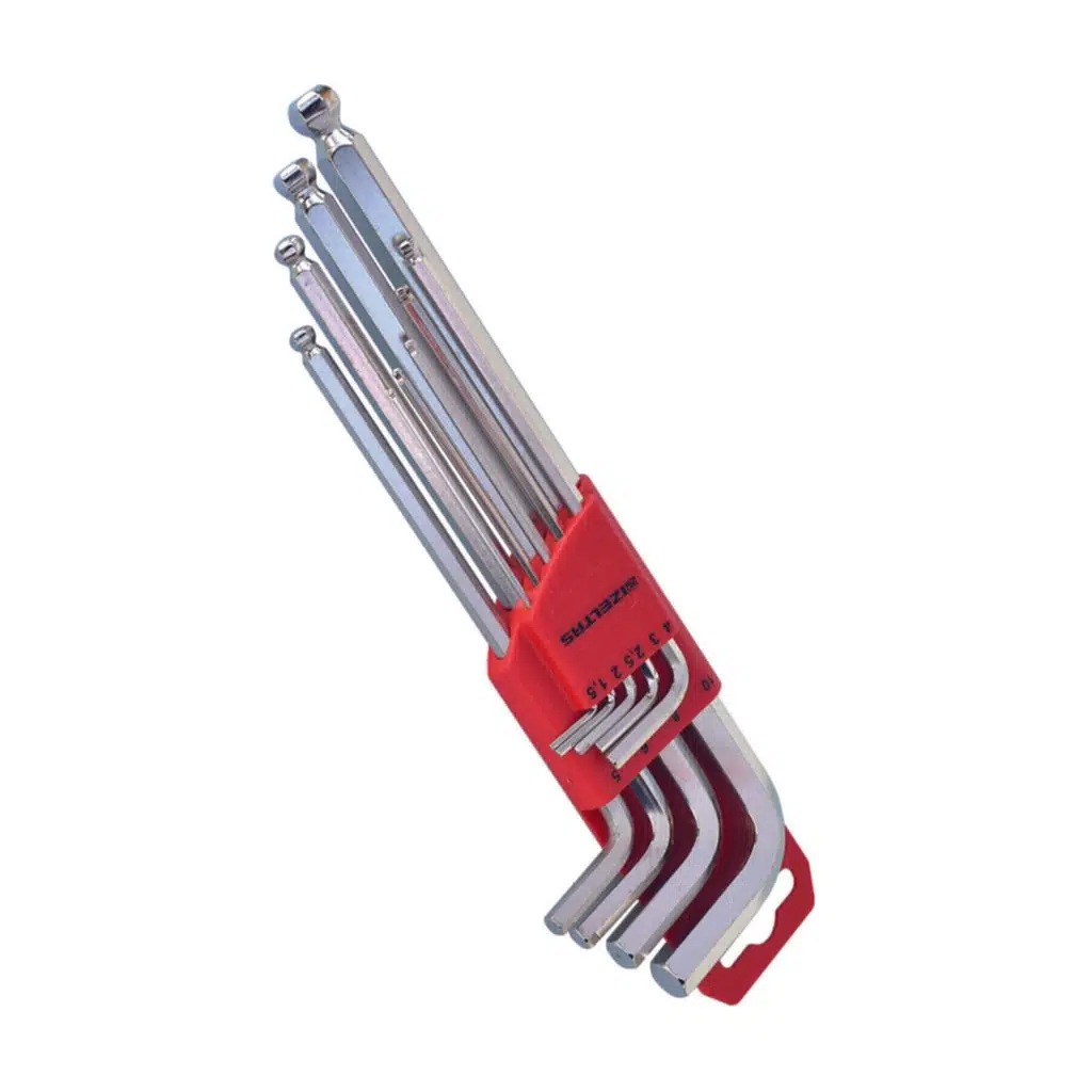 Yuvarlak Başlı Allen Anahtar Takımı Altı Köşe Uzun Boy 9 Parça 1.5 2 2.5 3 4 5 6 8 10 mm